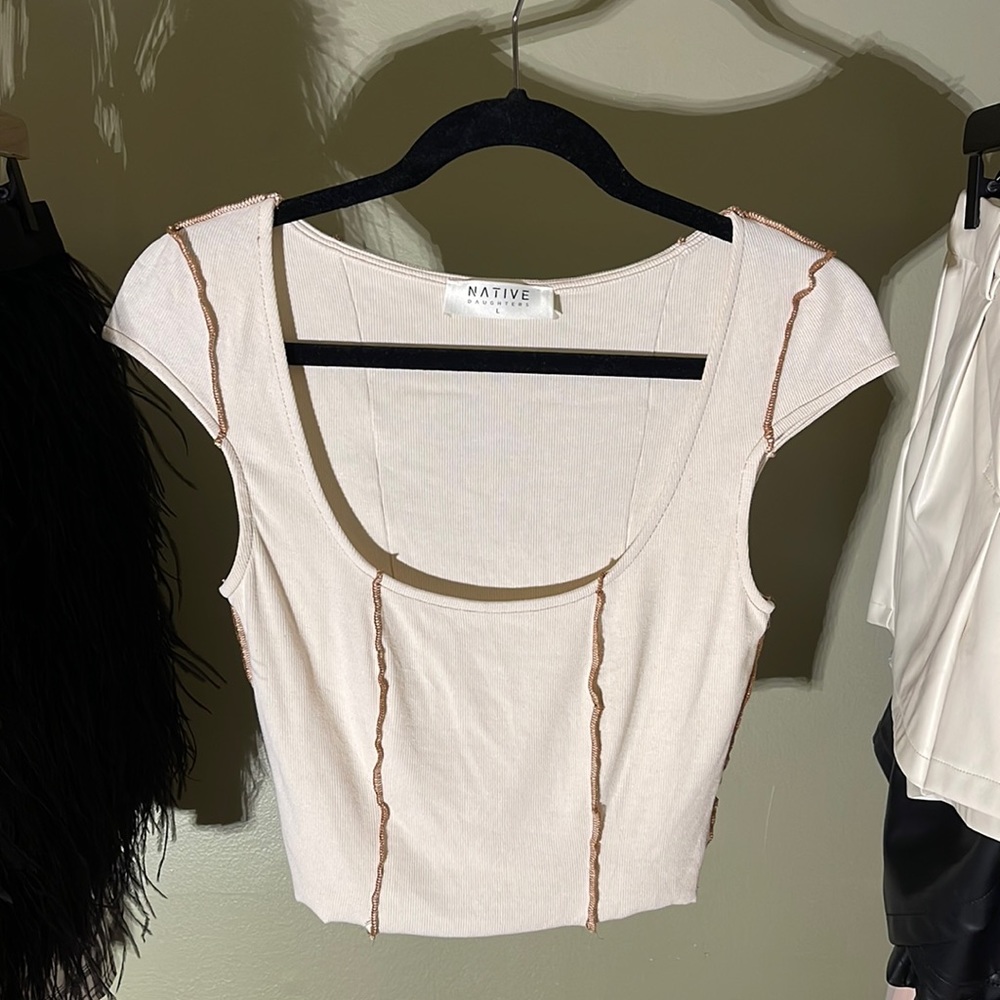 American Threads Y2K Ribbed Crop Top - Picture 2 of 7